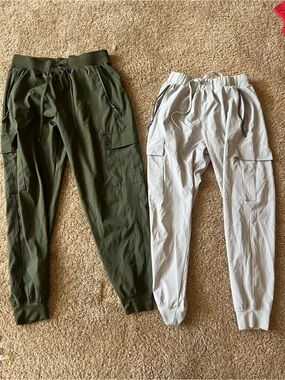 Libian Men's Cargo Joggers - Olive Green & Light Gray